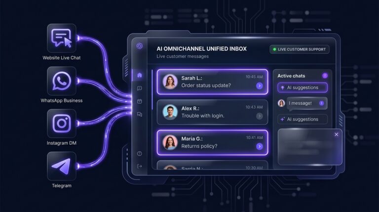 AI Omnichannel Unified Customer Support Inbox - Website, WhatsApp, Instagram, Telegram